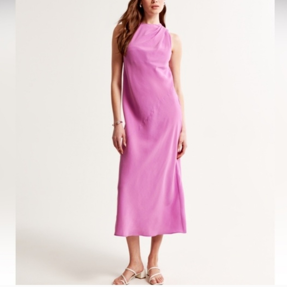 Abercrombie & Fitch | Lavender High Neck Sleeveless Midi Dress